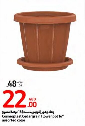 Carrefour Cosmoplast Cedargrain flower pot 16" assorted color offer