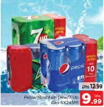 Nesto Pepsi/Mountain Dew/7 Up Can 6X245ml offer