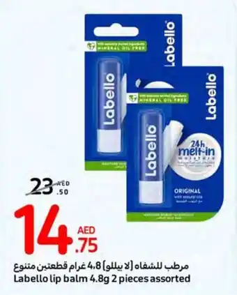 Carrefour Labello lip balm 4.8g 2 pieces assorted offer