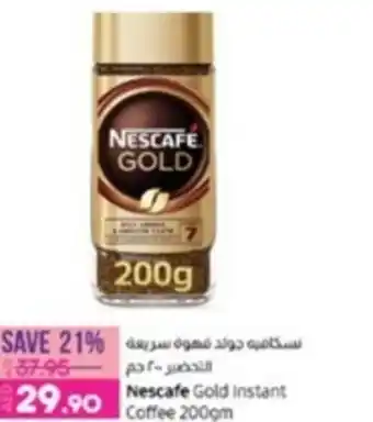 Lulu Hypermarket Nescafe Gold instant Coffee 200gm offer