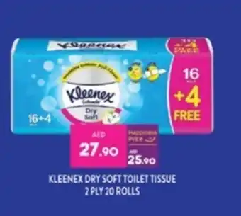 Lulu Hypermarket KLEENEX DRY SOFT TOILET TISSUE 2 PLY 20 ROLLS offer