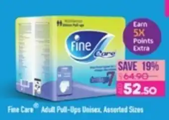 Lulu Hypermarket Fine Care Adult Pull-Ups Unisex Assorted Sizes offer