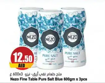 Almaya supermarket Nezo Fine Table Pure Salt Blue 600gm x 3pcs offer