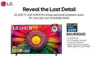 Lulu Hypermarket LG UHD Al ThinQ 86UR8000 offer