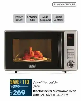 Lulu Hypermarket Black+Decker Microwave Oven with Grill MZ2310PG 23Ltr offer