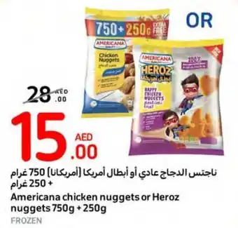 Carrefour Americana chicken nuggets or Heroz nuggets 750g + 250g offer