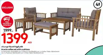Carrefour Acacia coffee set with cushions offer