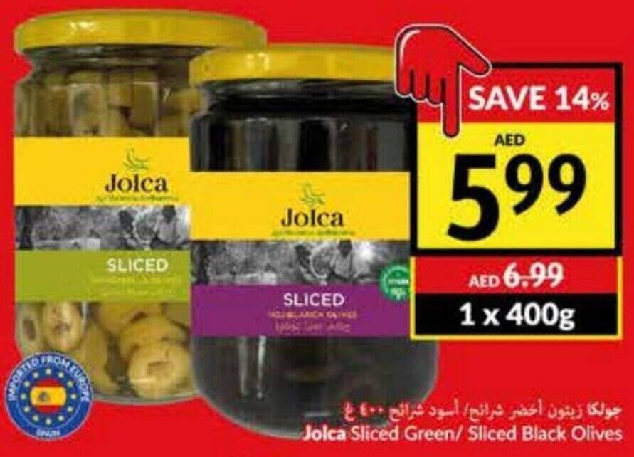 Viva Jolca Sliced Green/ Sliced Black Olives 400g offer