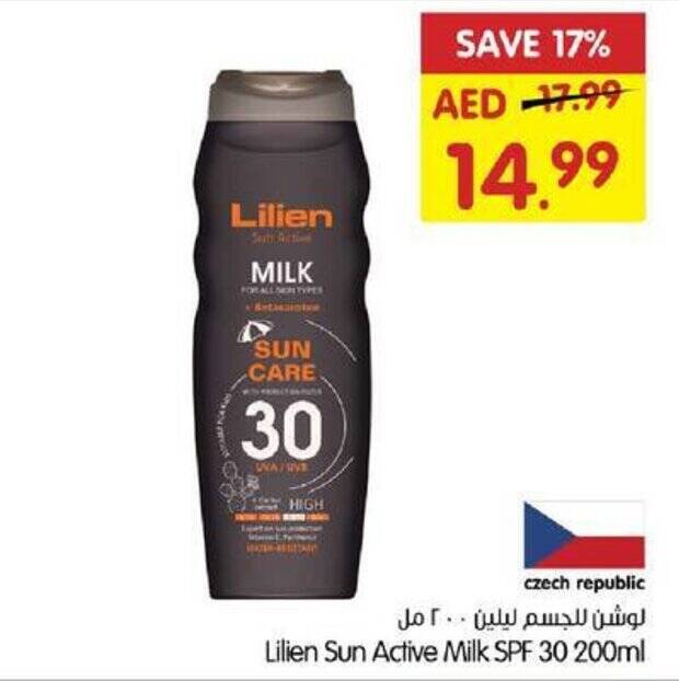 Gala Supermarket Lilien Sun Active Milk SPF 30 200ml offer