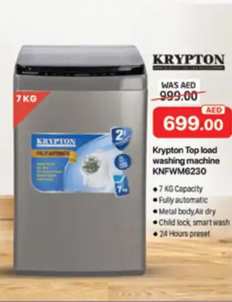 Al Madina Hypermarket Krypton Top load washing machine KNFWM6230 offer