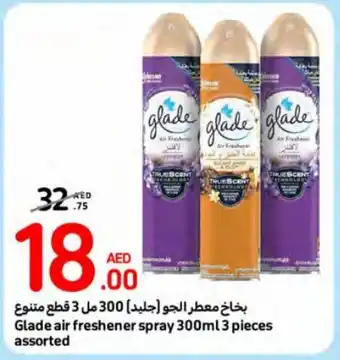 Carrefour Glade air freshener spray 300ml 3 pieces assorted offer