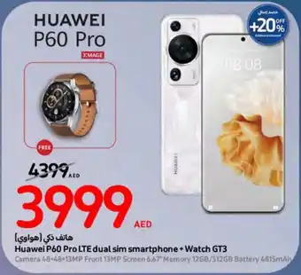 Carrefour Huawei P60 Pro LTE dual sim smartphone + Watch GT3 offer