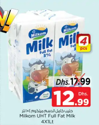 Nesto Milkom UHT Full Fat Milk 4 x 1Lt offer