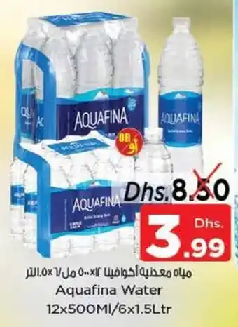 Nesto Aquafina Water 12x500MI/6x1.5Ltr offer