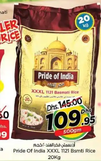 Nesto Pride Of India XXXL 1121 Bsmti Rice 20Kg offer