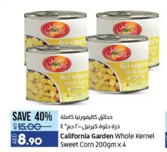 Lulu Hypermarket California Garden Whole Kernel Sweet Corn 200gm x 4 offer