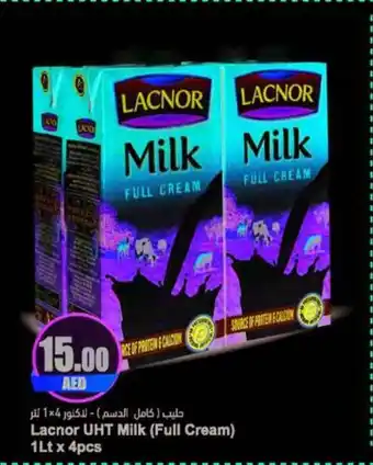 Almaya supermarket Lacnor UHT Milk (Full Cream) 1Lt x 4pcs offer