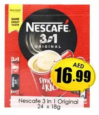 Amber Nescafe 3 in 1 Original 24 x 18g offer