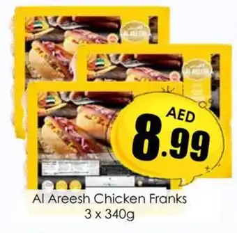 Amber Al Areesh Chicken Franks 3 x 340g offer