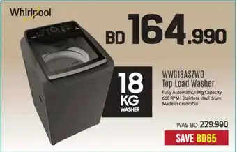 Sharaf DG WWG18ASZWO Top Load Washer offer