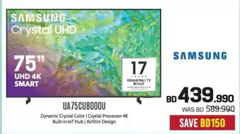 Sharaf DG SAMSUNG UA75CU8000U offer