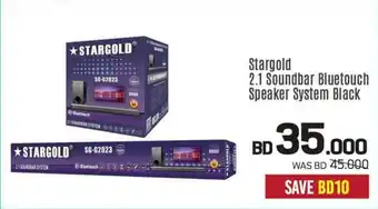 Sharaf DG Stargold 2.1 Soundbar Bluetouch Speaker System Black offer