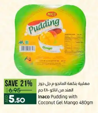 Lulu Hypermarket Inaco Pudding with Coconut Gel Mango 480gm offer