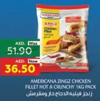 Earth Supermarket AMERICANA ZINGZ CHICKEN FILLET HOT & CRUNCHY 1KG PACK offer