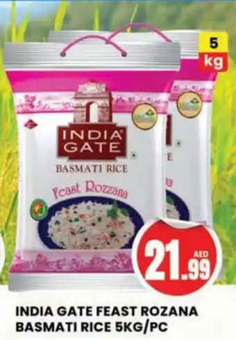 Al Madina INDIA GATE FEAST ROZANA BASMATI RICE 5KG/PC offer