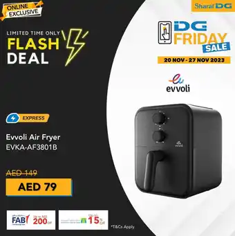 Sharaf DG Evvoli Air Fryer EVKA-AF3801B offer