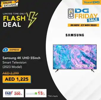 Sharaf DG Samsung 4K UHD 55inch Smart Television (2023 Model) offer