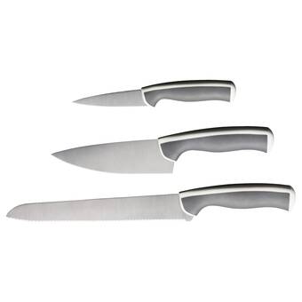 Ikea Ändlig 3-piece knife set, light grey/white offer