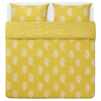 Ikea Aromatisk duvet cover and 2 pillowcases, yellow, 240x220/50x80 cm offer