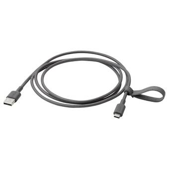 Ikea Lillhult usb-a to usb-c, dark grey, 1.5 m offer