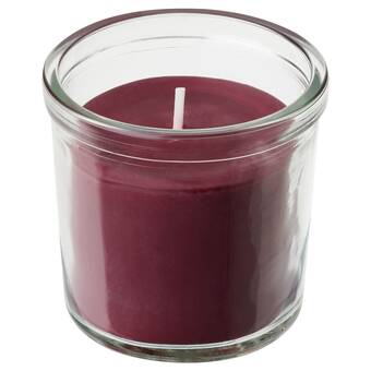 Ikea Störtskön scented candle in glass, berries/red, 20 hr offer