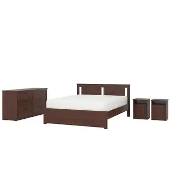 Ikea Songesand bedroom furniture, set of 4, brown, 160x200 cm offer