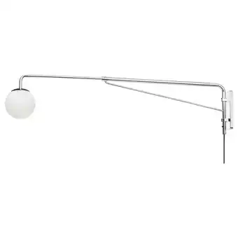 Ikea Simrishamn wall lamp with swing arm, chrome-plated/opal white glass offer