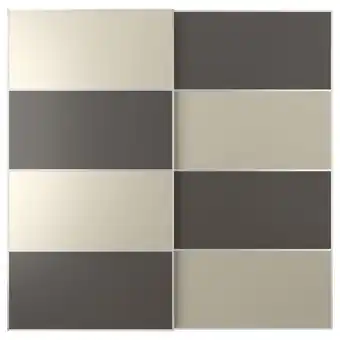 Ikea Mehamn pair of sliding doors, double sided dark grey/beige, 200x201 cm offer