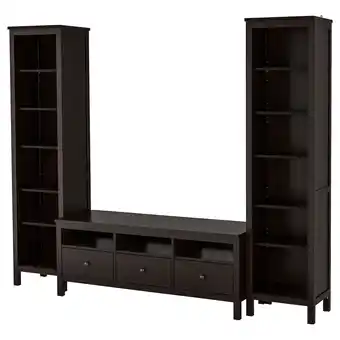 Ikea Hemnes tv storage combination, black-brown, 245x197 cm offer