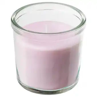 Ikea Lugnare scented candle in glass, jasmine/pink, 20 hr offer