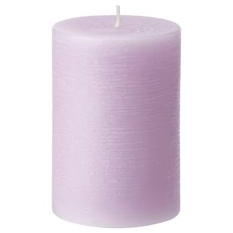 Ikea Jämnmod scented pillar candle, sweet pea/purple, 30 hr offer