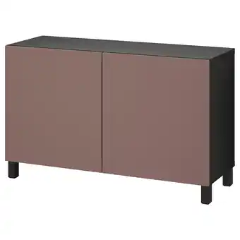 Ikea Bestå storage combination with doors, black-brown/hjortviken/stubbarp brown, 120x42x74 cm offer