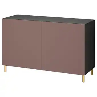 Ikea Bestå storage combination with doors, black-brown/hjortviken/ösarp brown, 120x42x74 cm offer