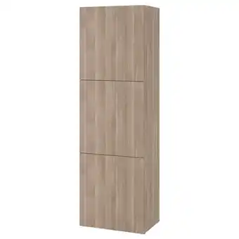 Ikea Bestå shelf unit with doors, grey stained walnut effect/lappviken grey stained walnut effect, 60x42x193 cm offer