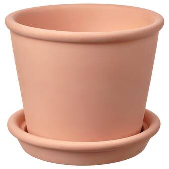 Ikea Muskotblomma plant pot with saucer, in/outdoor terracotta, 12 cm offer