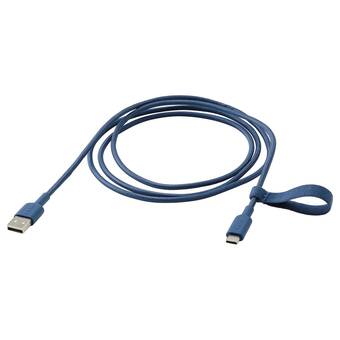 Ikea Lillhult usb-a to usb-c, blue, 1.5 m offer