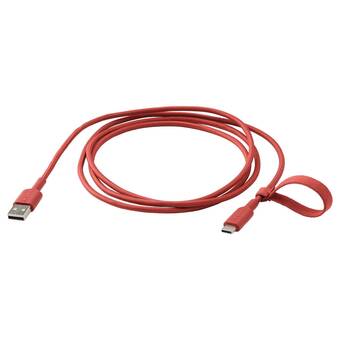 Ikea Lillhult usb-a to usb-c, red, 1.5 m offer