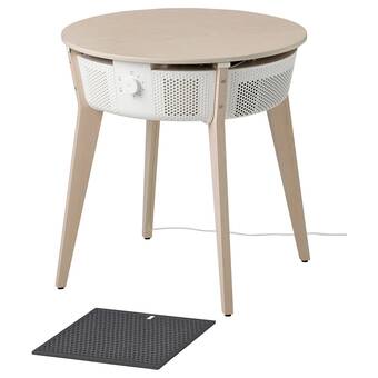 Ikea Starkvind table with air purifier, additional gas filter stained oak veneer/white offer