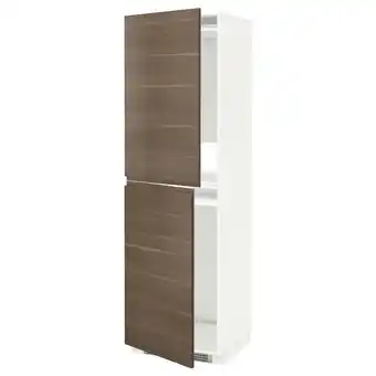 Ikea Metod high cabinet for fridge/freezer, white/voxtorp walnut, 60x60x200 cm offer