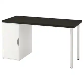 Ikea Lagkapten / alex desk, black-brown/white, 140x60 cm offer